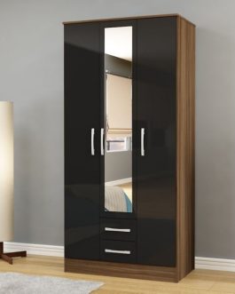 Two Tone Lynx 3 Door 2 Drawer Robe with Mirror