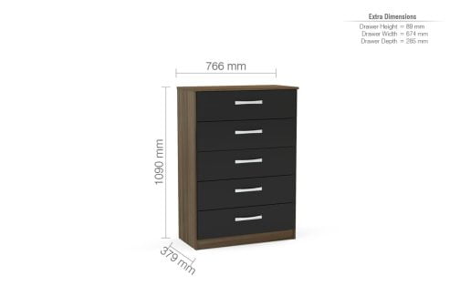 Two Tone Lynx 5 Drawer Chest - Image 3