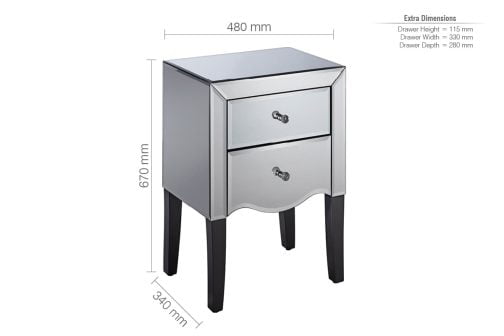 Palermo 2 Drawer Bedside - Image 2