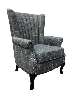 Fionn Grey With White Pin Stripe Armchair