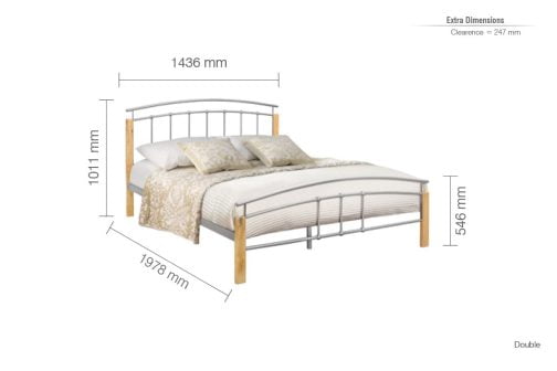 Birlea Tetras Wooden And Metal Bed Frame - Image 3