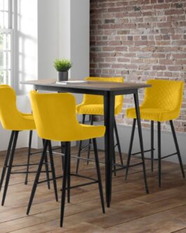 Grafton Bar Table & 4 Luxe Bar Stools