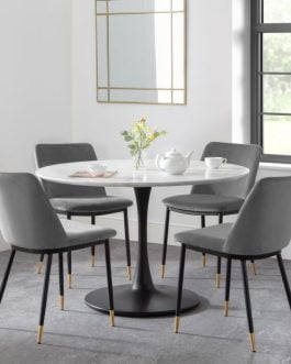 Holland Round Pedestal Table & 4 Delaunay Chairs