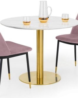 Palermo Round Pedestal Table & 2 Delaunay Chairs