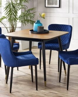 Findlay Square Dining Table & 4 Luxe Dining Chairs