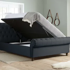 Castello King Ottoman Charcoal Bed Frame