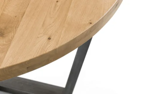 Brooklyn Round Table Oak & 4 Luxe Dining Chairs - Image 3