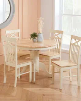 Chatsworth Round Extending Dining Table With 4 Chairs