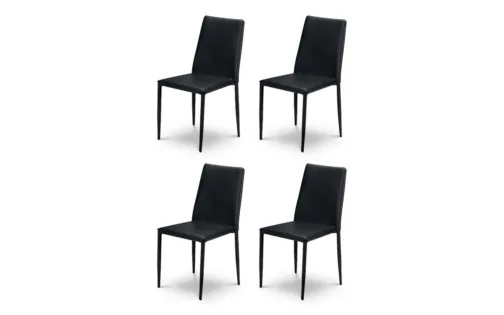 Piero Rectangular Table & 4 Jazz Black Dining Chairs - Image 3