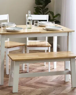 Linwood Dining Set (Square Table & 2 chairs & 1 Bench)