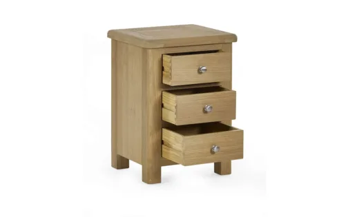 Memphis Limed Oak 3 Drawer Bedside - Image 4