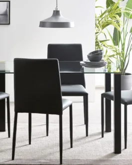 Piero Rectangular Table & 4 Jazz Black Dining Chairs