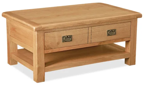 Salisbury Large Coffee Table With Drawers And Shelf