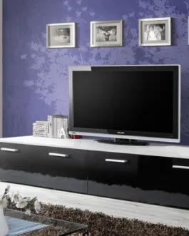 Duo TV Cabinet in White and Black Gloss